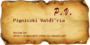 Pigniczki Valéria névjegykártya